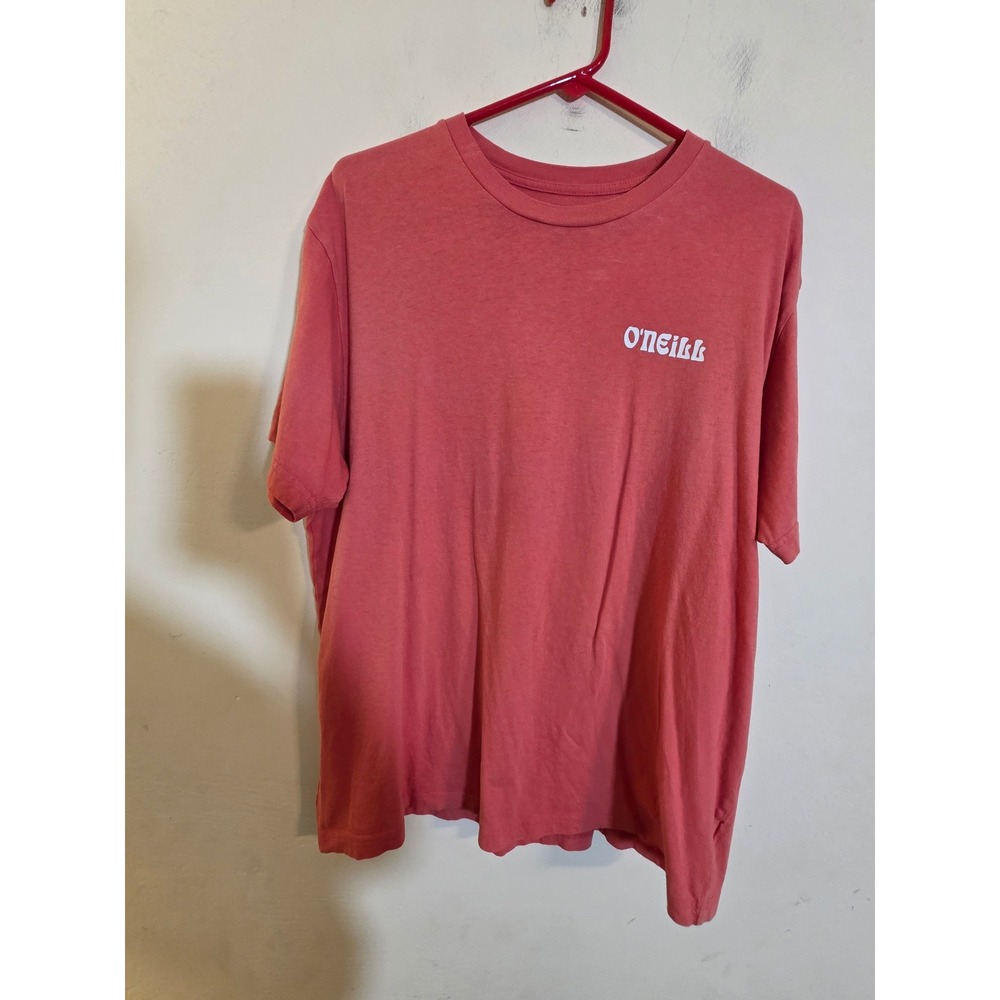 ONeill Mens XL Coral Pink Wave Graphic T-Shirt Short Sleeve Surf Tee